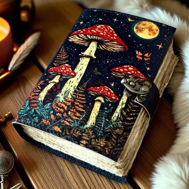MNM HANDICRAFTS - Wholesale Journal/diary - Mushroom Leather Grimoire Journal Spell Book of Shadows6