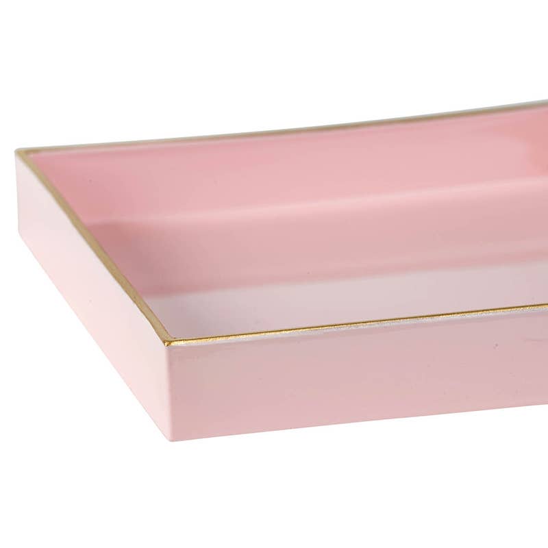 A&B Home Group Inc. - Wholesale Decorative Tray - 8.5x8.5" Chic Blush Plastic Tray2