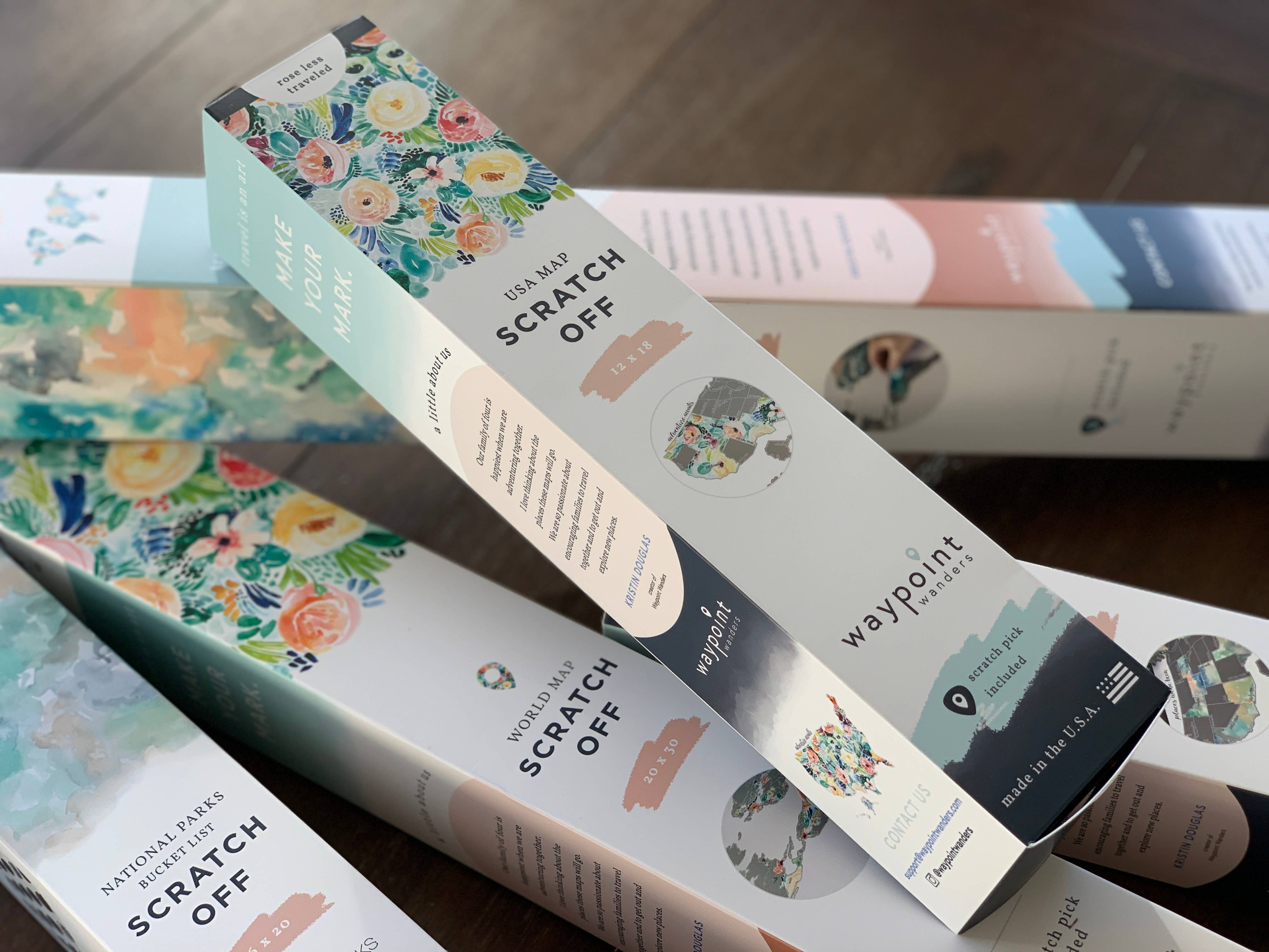 Waypoint Wanders - Wholesale Map - Floral US Scratch Off Map6