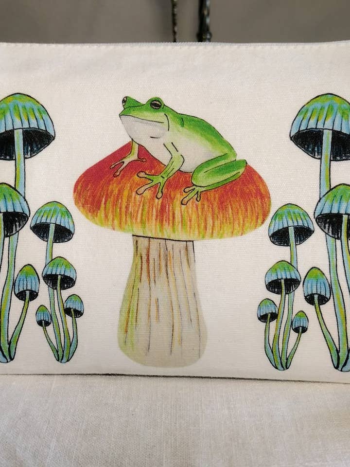 Cottagecore Mushroom Frog zippered pouch
for wholesale by Tarasance