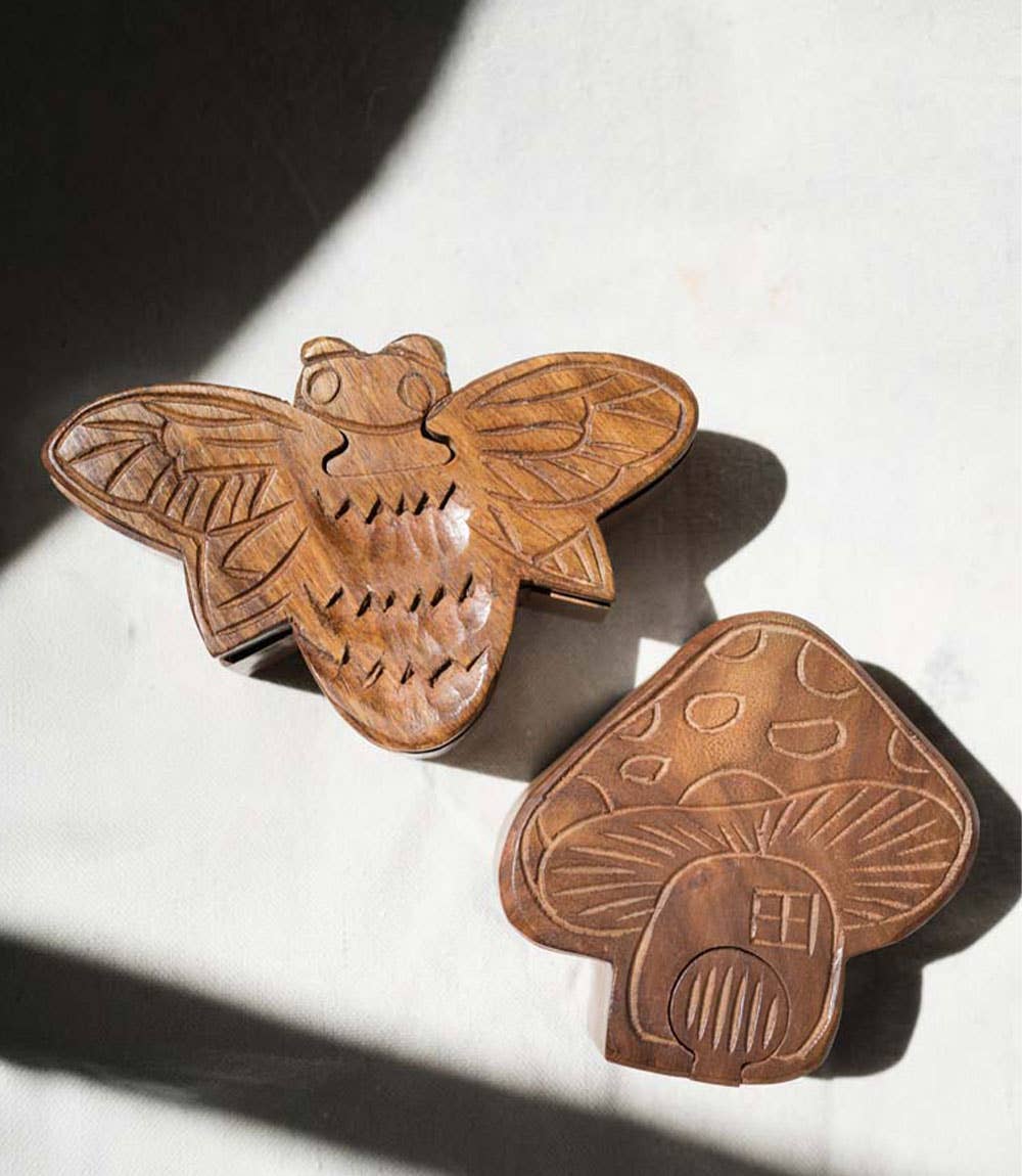 Matr Boomie Fair Trade - Wholesale Decorative Box - Mushroom Puzzle Box - Handcrafted Sheesham Wood2