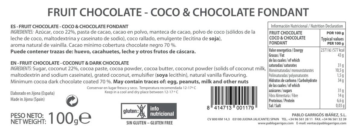 PABLO GARRIGÓS IBÁÑEZ - Wholesale Chocolate Box - Chocolate Vintage Almond & Coconut Chocolate 100g1