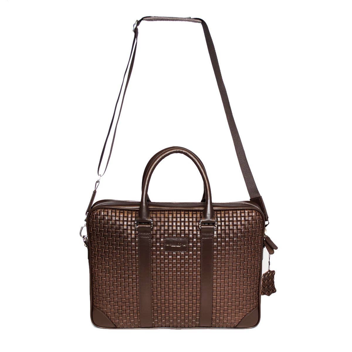 Arrigo - Wholesale Laptop Bag - Unisex - Leather Laptop Bag 15.6 Inches in 4 Colors Braided Leather14