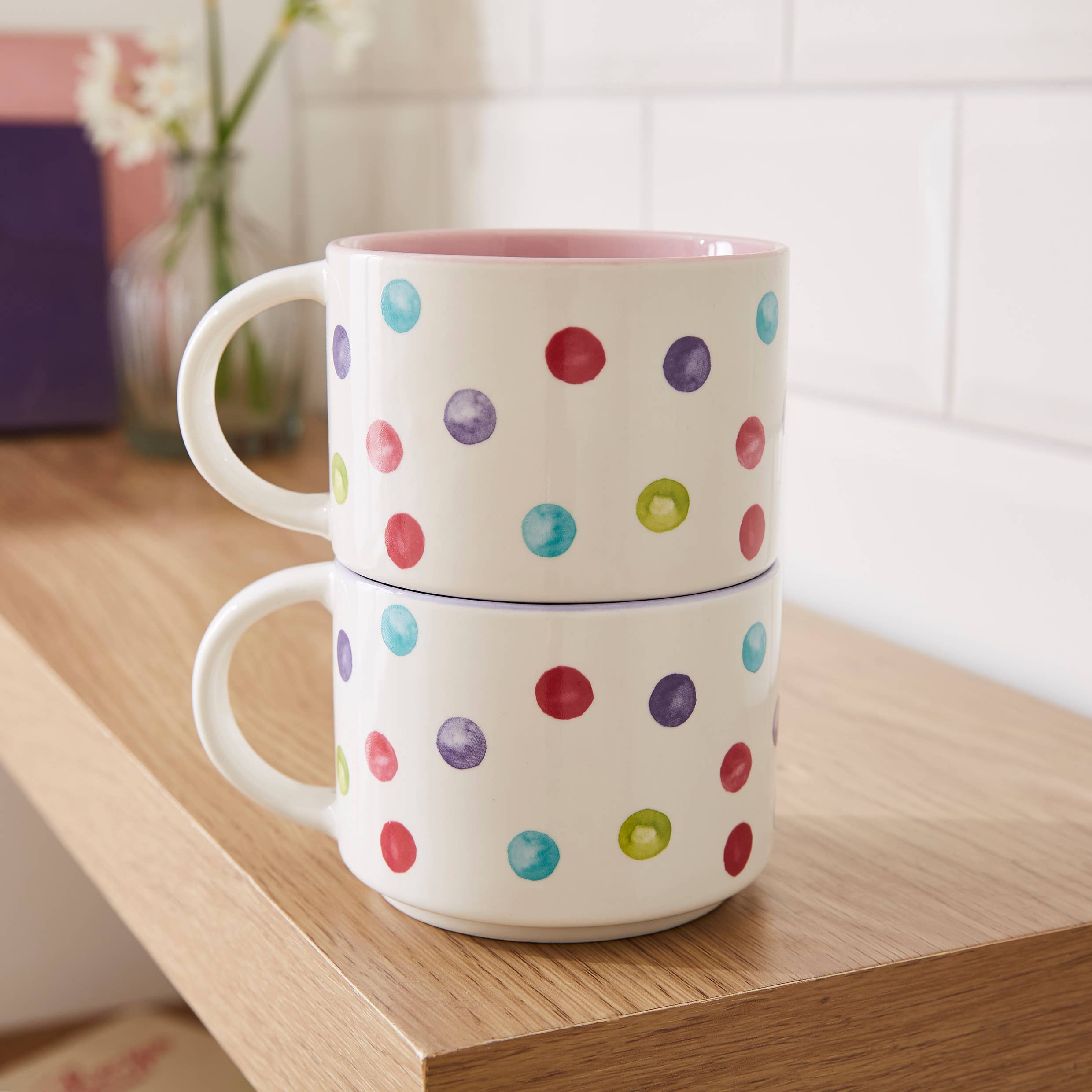 Stacking Mug - Lilac Spotty Dotty for wholesale on Faire3