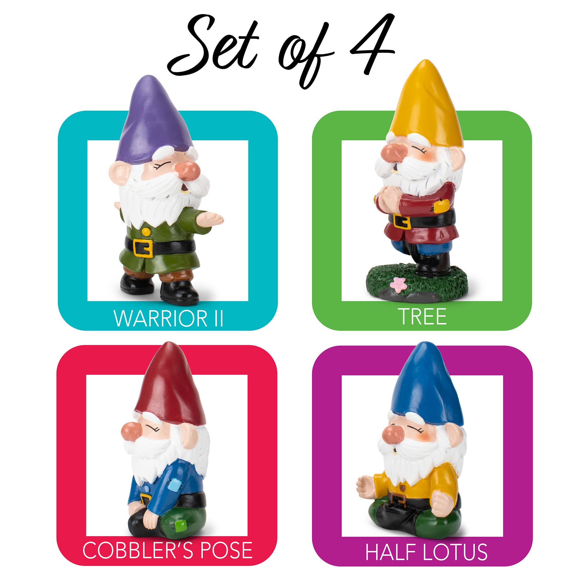 EAST AVENUE - Wholesale Decorative Figurine - Figurine 4-Pc Set Gnome Yoga Poses1
