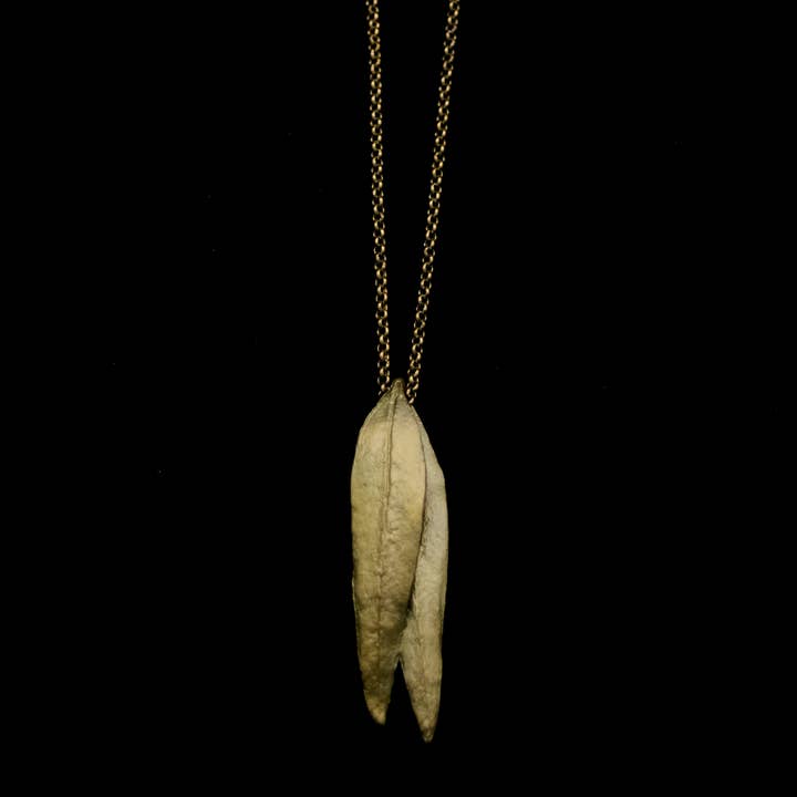 Eucalyptus Long Double Leaf Pendant - 24" for wholesale by Michael Michaud
