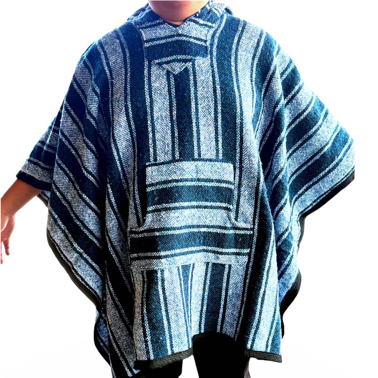 Sanyork Fair Trade - Wholesale Poncho - Unisex - Authentic Striped Baja Poncho One Size Adult Unisex Hooded 0