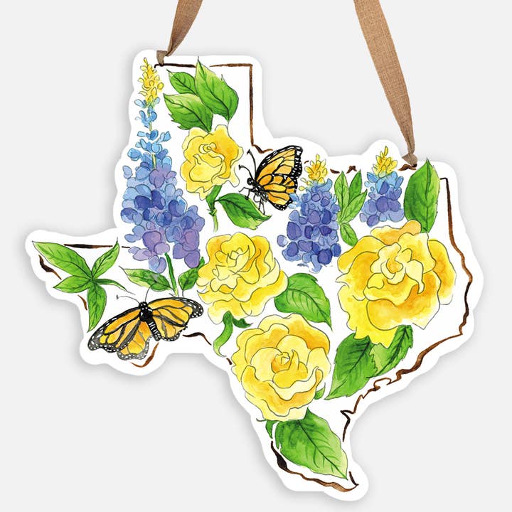 Texas Wildflower Door Hanger for wholesale by Magnolia Creative Co.