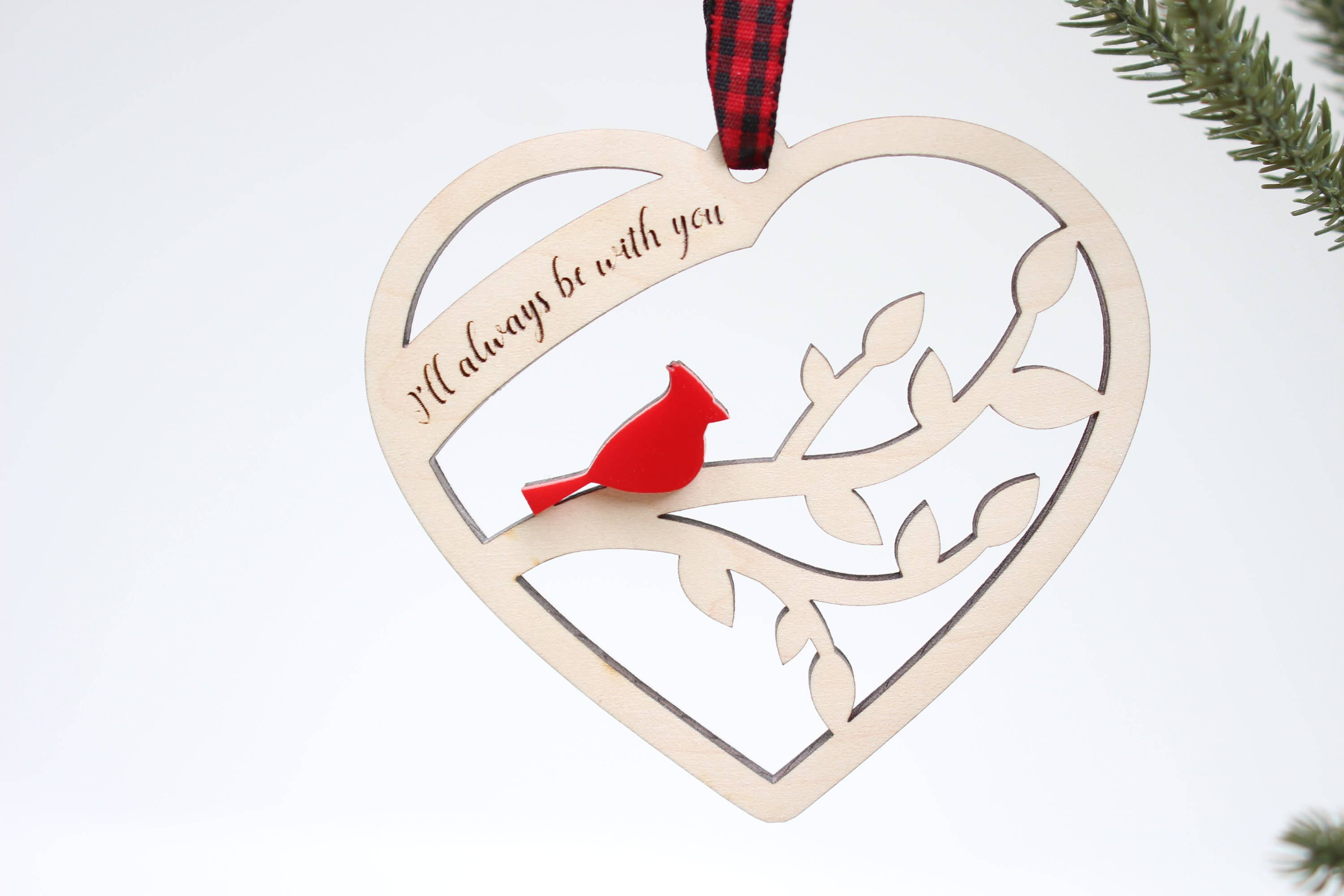 Woodlander Workshop - Vendita all'ingrosso Decorazione - Decorazione natalizia a forma di cuore cardinale8