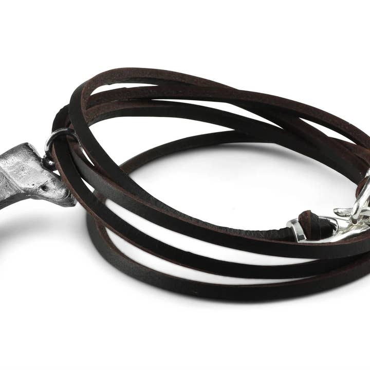 Cougar Claw Lederarmband - Silber für den Großhandel von Lost Apostle