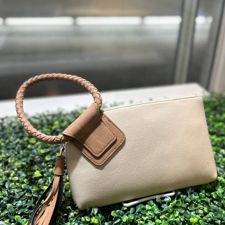 MiMi Wholesale - Wholesale Wristlet - BP204SU Faux Suede Cuff Handle Tassel Wristlet/Clutch2