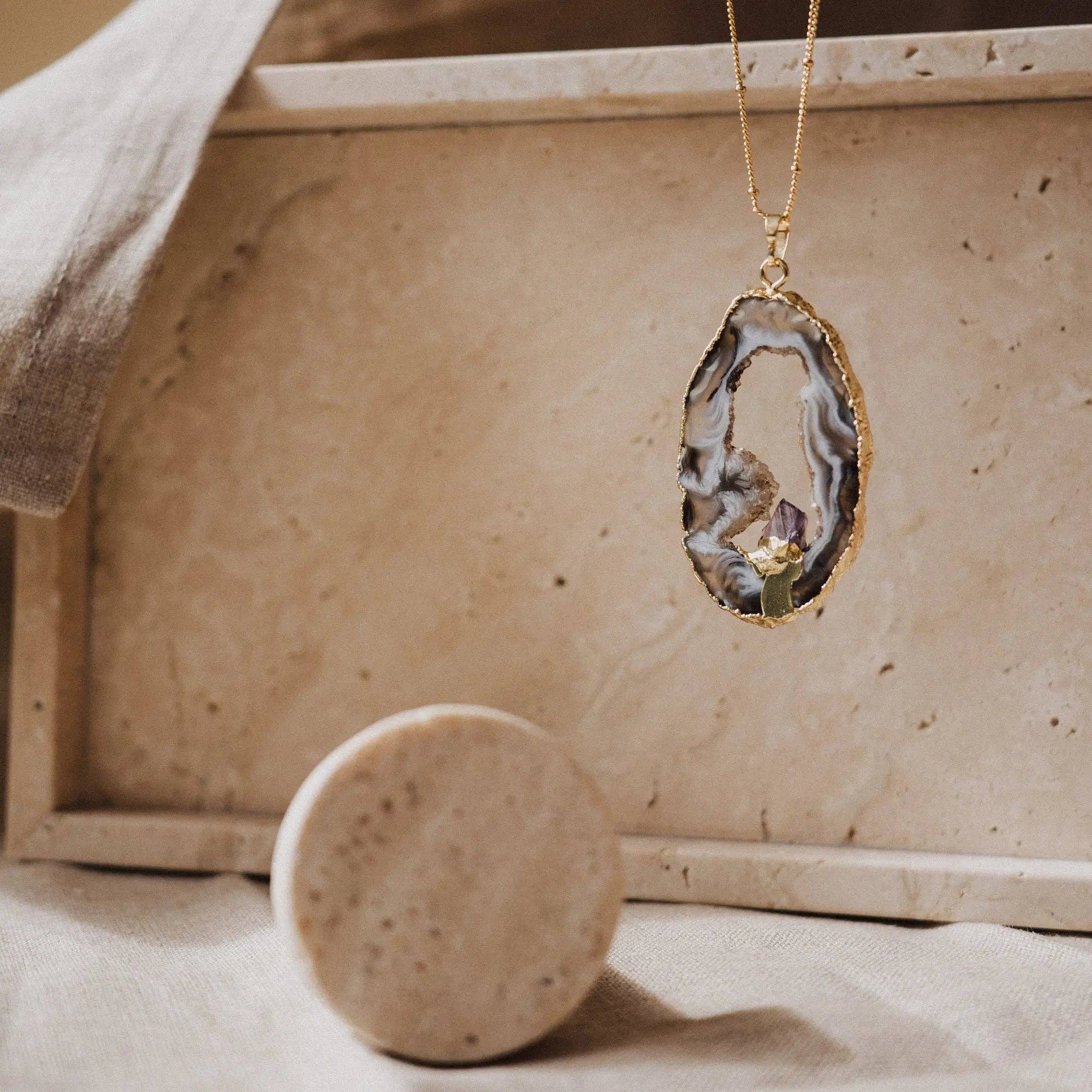 PHOEBE´S - Vente Colliers à pendentif - Collier d'Agate, Pendentif Rustique5