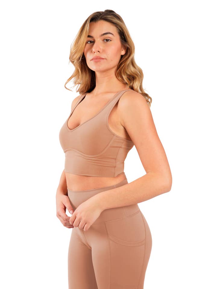 90 Degree by Reflex & Yogalicious - Wholesale Sports Bra - Women's - Women's NUDE TECH CONTOURING CROP SPORT BRA2