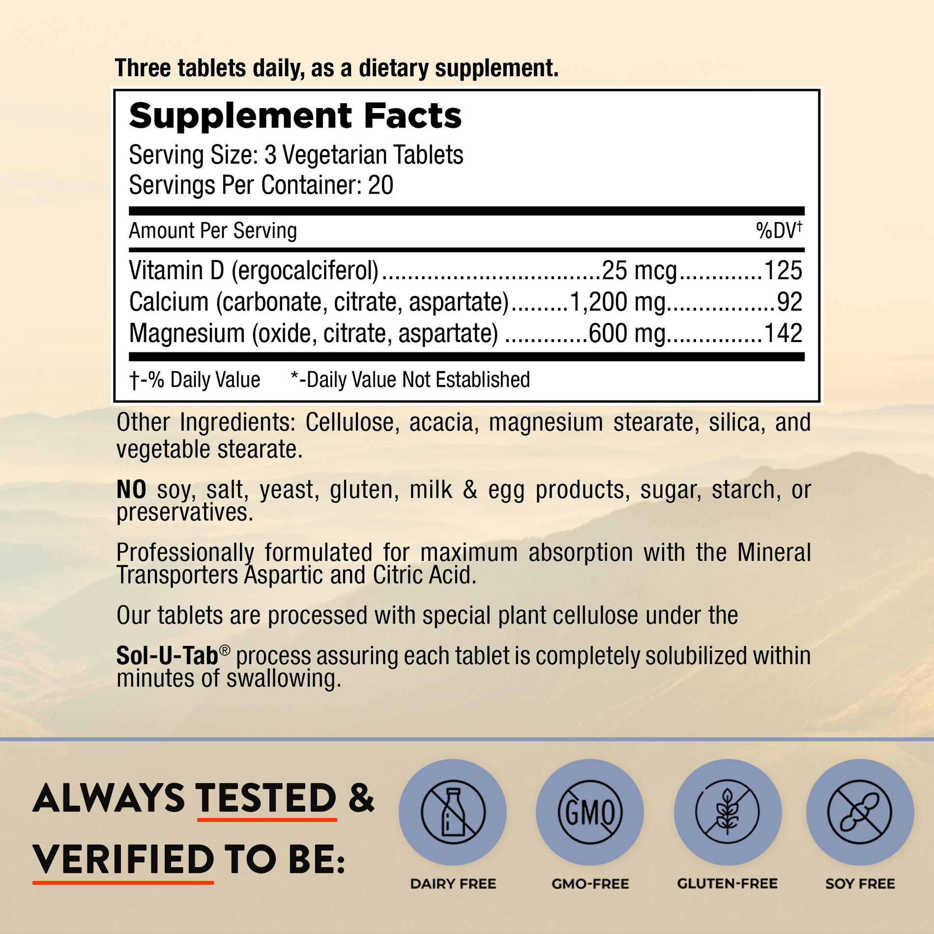 Mt. Angel Vitamins - Wholesale Oral Supplement/Vitamin - Mt. Angel Vitamins' Nice Bones - 60 Tablets1