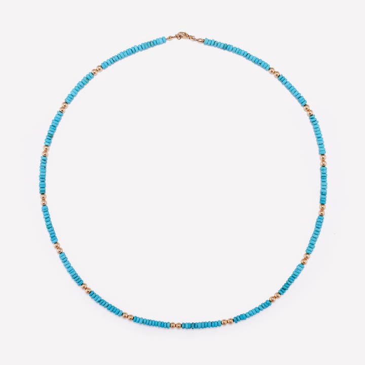 COLAR EVA TURQUESA 4MM por atacado de 22 Jewelry