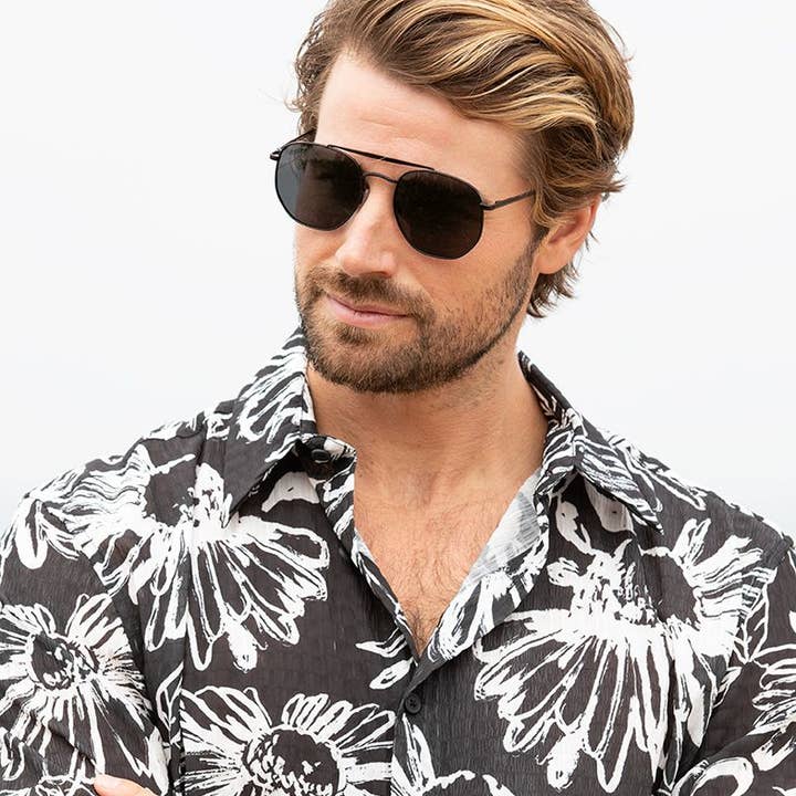 Blue Planet Eco-Eyewear – Großhandel Sonnenbrille – Herren – Matilija - Matter Onyx//Onyxspitzen/Smoke Polarisiert