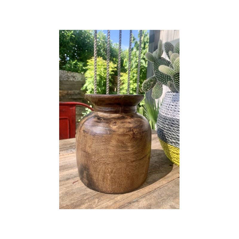 Paloma Black (Casa Natura Design, S.L.) - Wholesale Vase - Small Size Original Wooden Himalayan Storage Vase/Pot6