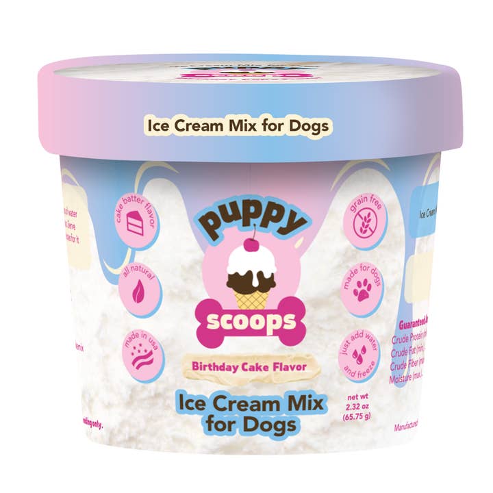 Puppy Cake LLC - Wholesale Pet Treats - Dog - Puppy Scoops Ice Cream Mix Sample Pack - All 4 Flavors
