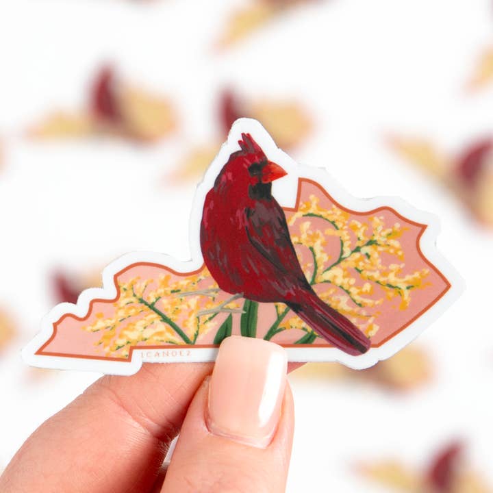 Autocollant Birds & Blooms Kentucky pour la vente par 1canoe2 | One Canoe Two Paper Co.