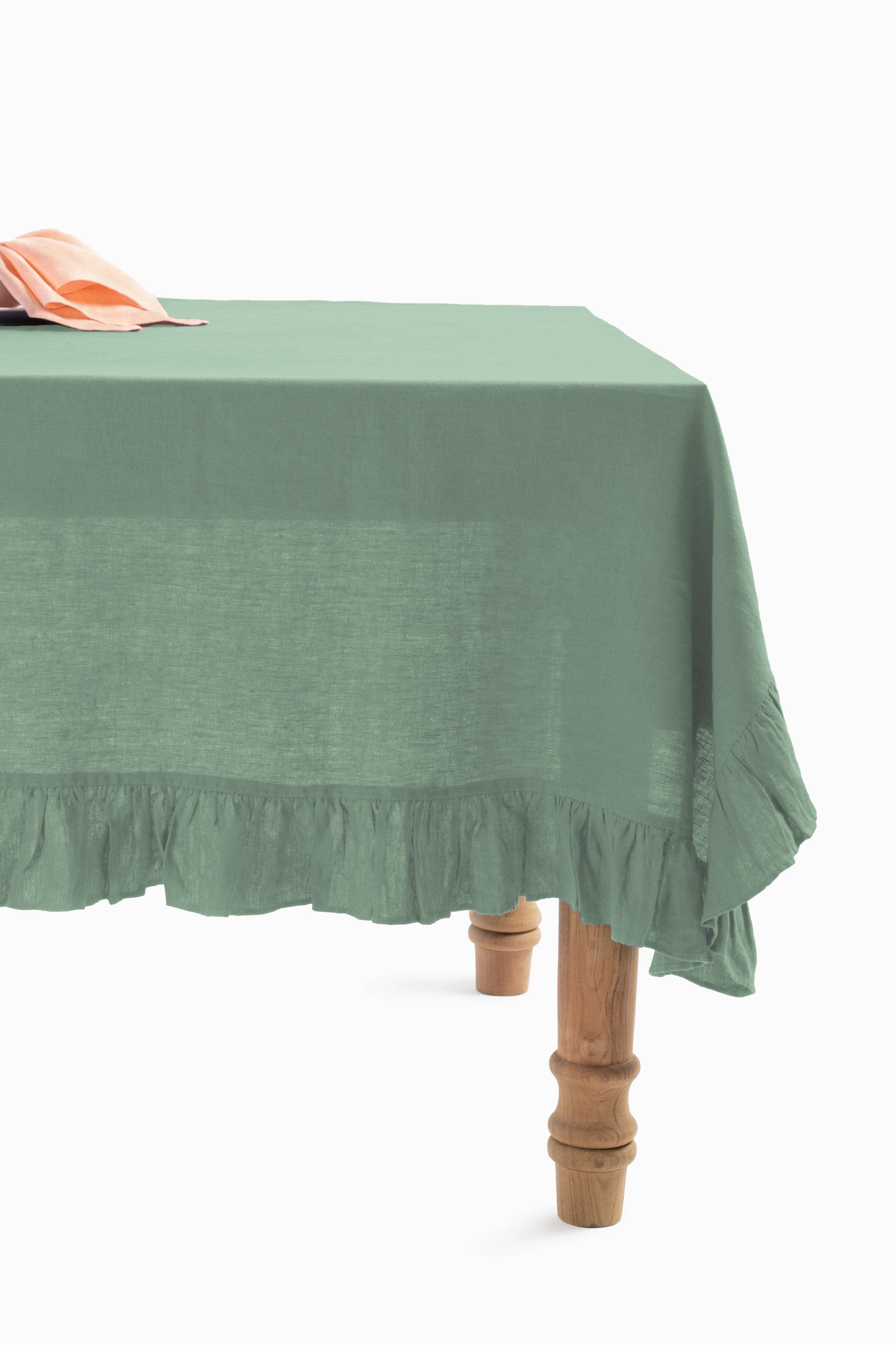 Live Linen - Wholesale Tablecloth - Linen Tablecloth with Ruffle Trim – Classic15