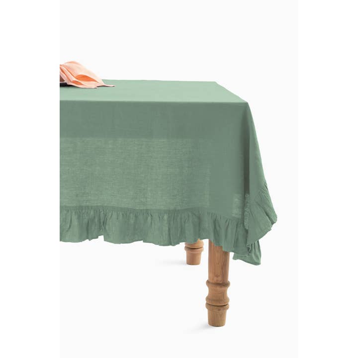 Live Linen - Wholesale Tablecloth - Linen Tablecloth with Ruffle Trim – Classic15