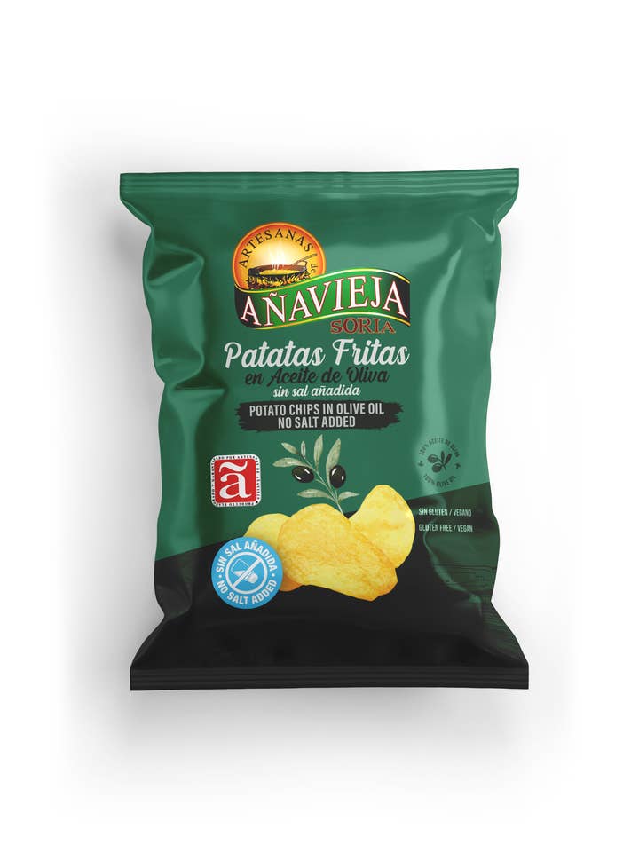 Aardappelchips in olijfolie zonder zout voor wholesale door Aperitivos de Anavieja