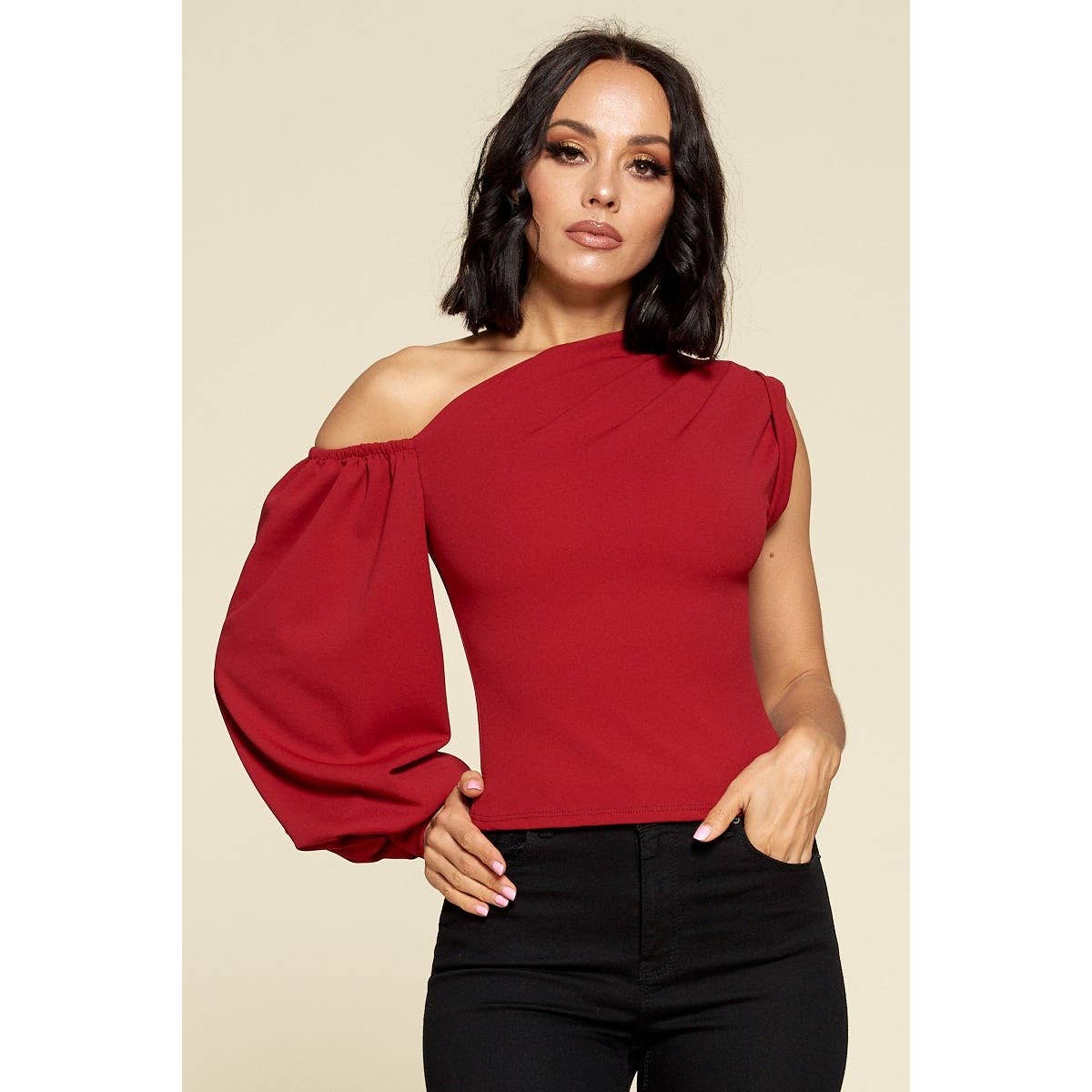 DORCAS - Wholesale Blouse - Women's - ONE SLEEVE FASHION TOP9