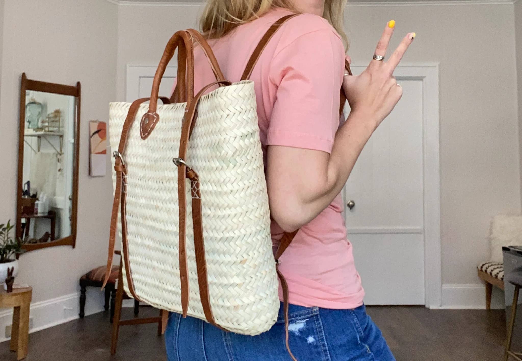 DarKech - Wholesale Backpack - Women's - French Market Backpack, Woven Backpack 3