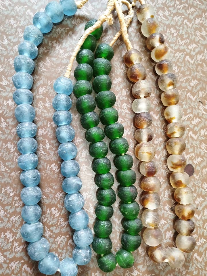 Ghana Recycled Powder Glass Bead - Large Beads for Jewelry for wholesale by African Craft Collection