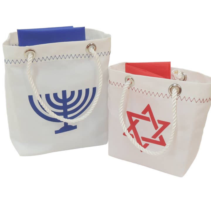 Mainland Canvas - Wholesale Gift bag - Reusable Sailcloth Gift Bag, Red Star of David Gift Bag 4