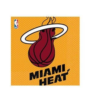 Party Expo, LLC - Wholesale Disposable Napkin - Miami Heat - Paper Luncheon Napkins (16ct)