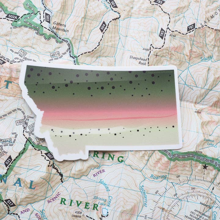 Sentinel Supply - Wholesale Sticker - Rainbow Trout Montana Fishing Sticker - Fly Fishing Decal