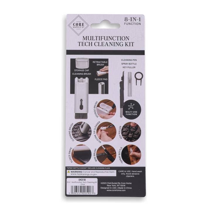 Core Home - Wholesale Cleaning Brush - 8 in 1 Multifunction Tech Cleaning Kit - Onyx12