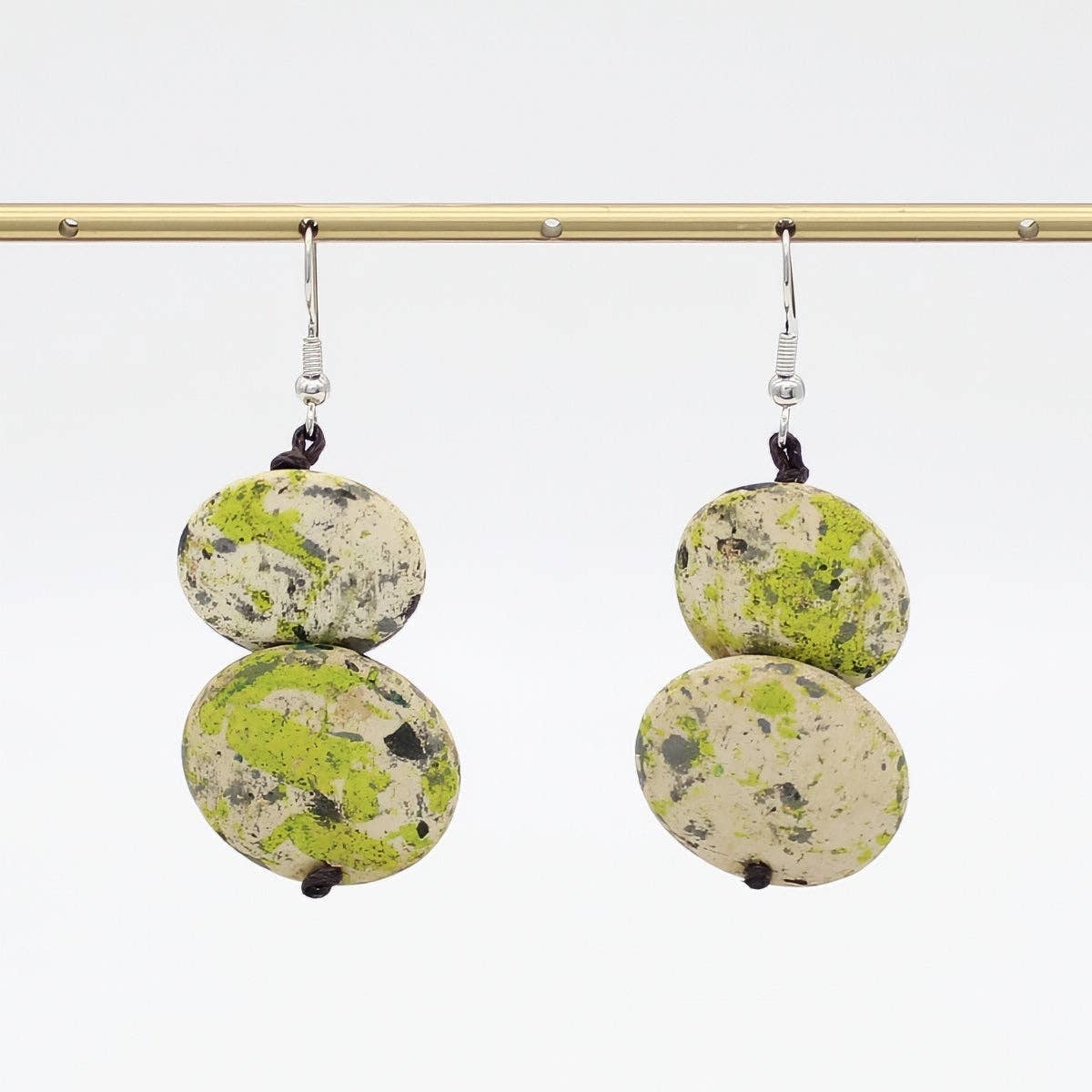 Sylca Designs - Wholesale Dangle Earrings - Speckled Green Amelie Earrings3