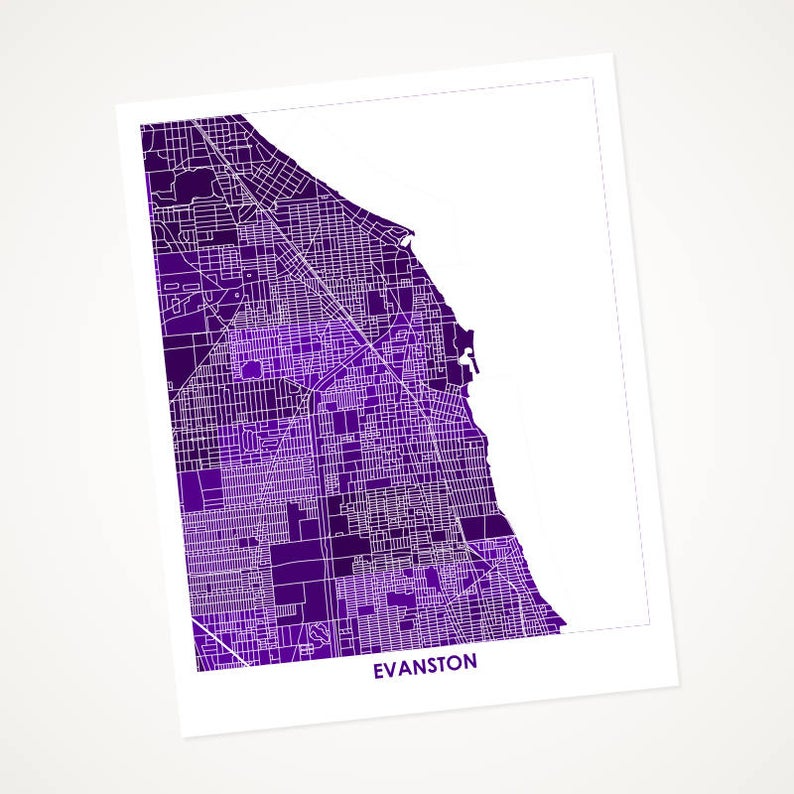 Juanita's Adventures - Wholesale Art Print - Juanitas Evanston Map Print0