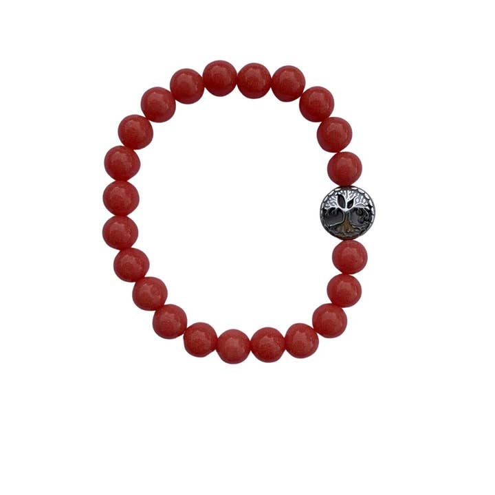 Pulsera de coral aragonita con cuentas redondas de 8 mm, que brillan naturalmente en la oscuridad para venta al por mayor de i.am.gretchen