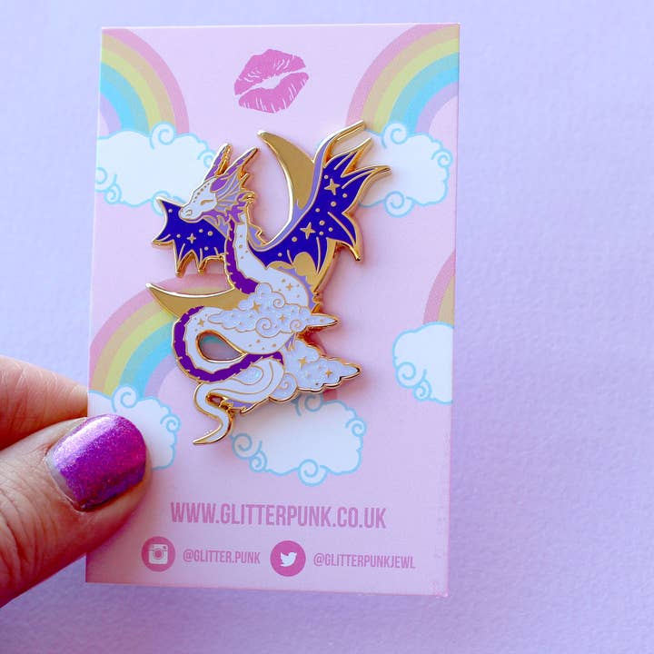 Glitter Punk – wholesale Lapel pin/button – Celestial Dragon Enamel Pin1