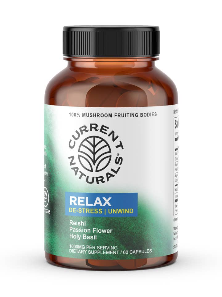 Capsules de soutien aux champignons CN - Relax (60 unités) pour la vente par Current Naturals