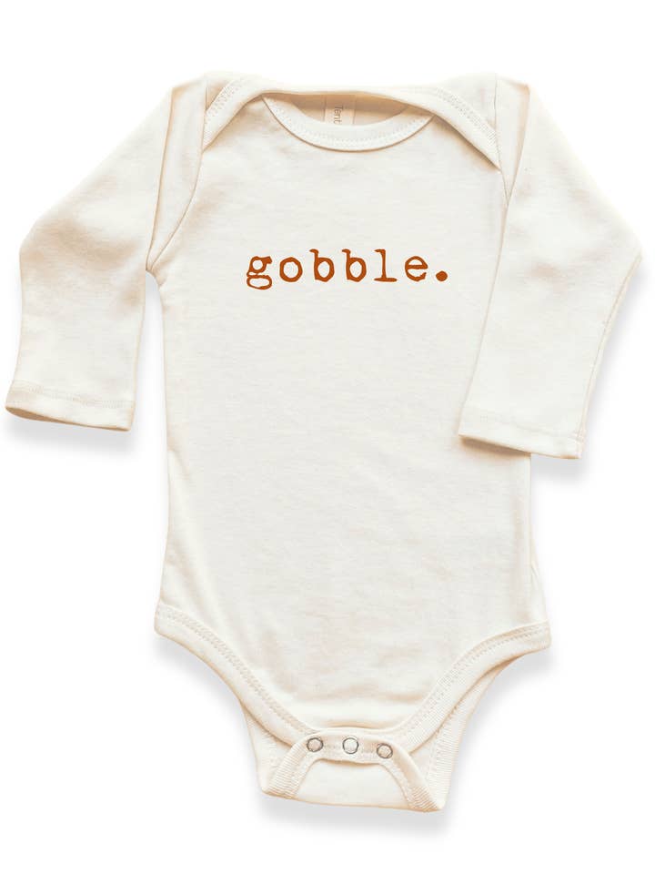 Gobble Organic Bodysuit Long Sleeve for wholesale by Tenth & Pine