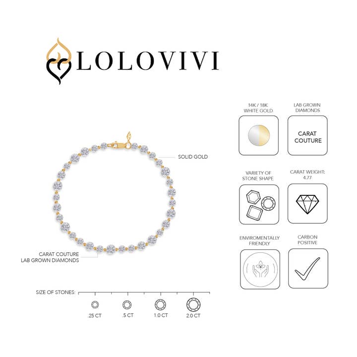 Lolovivi Jewelry - Wholesale Link & Chain Bracelet - The Saige Bracelet - Carat Couture Diamond Carbon Neutral Solid Gold Bracelet2