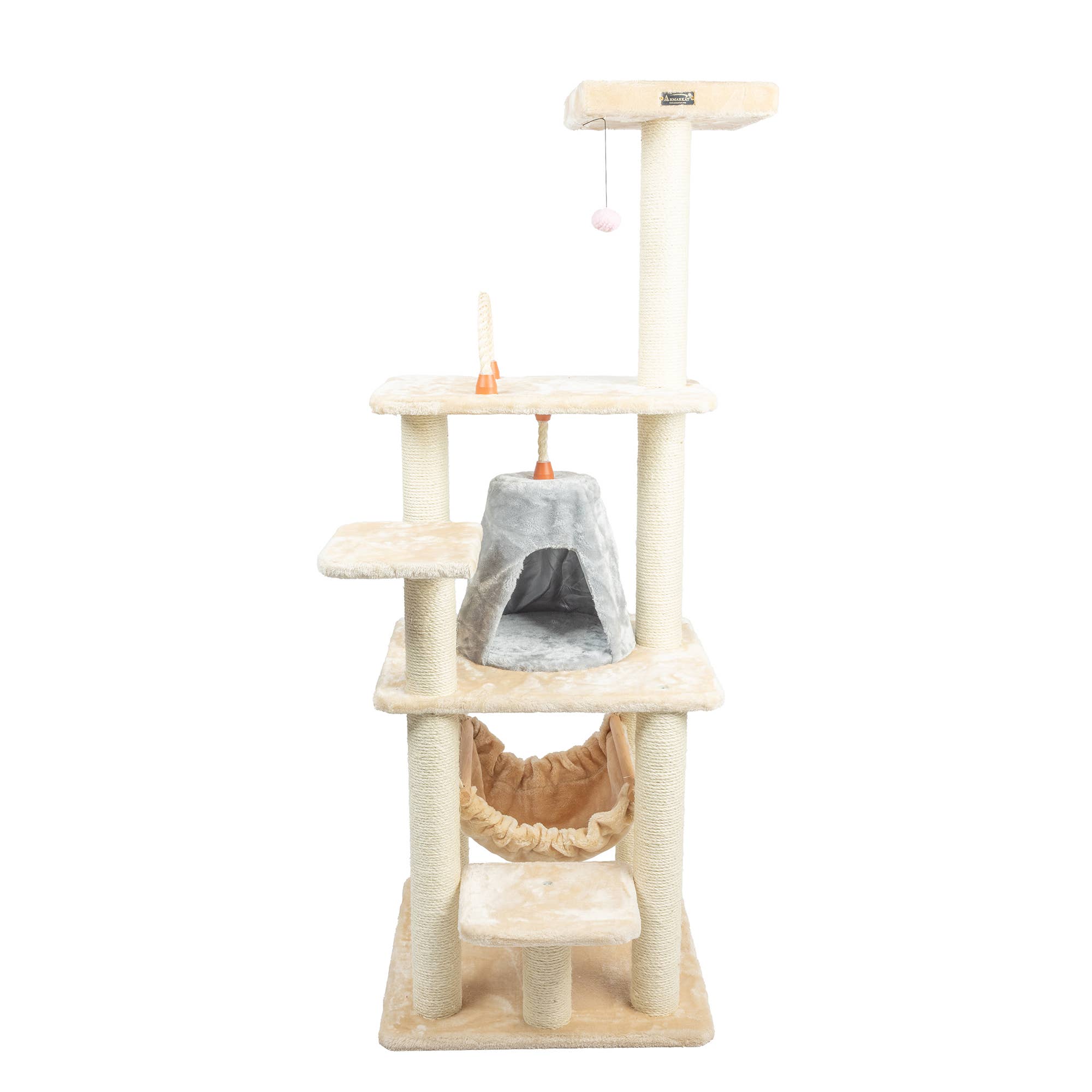 Armarkat - Wholesale Pet Scratcher - Cat - 65" Cat Tree with Hammock and Playhouse9