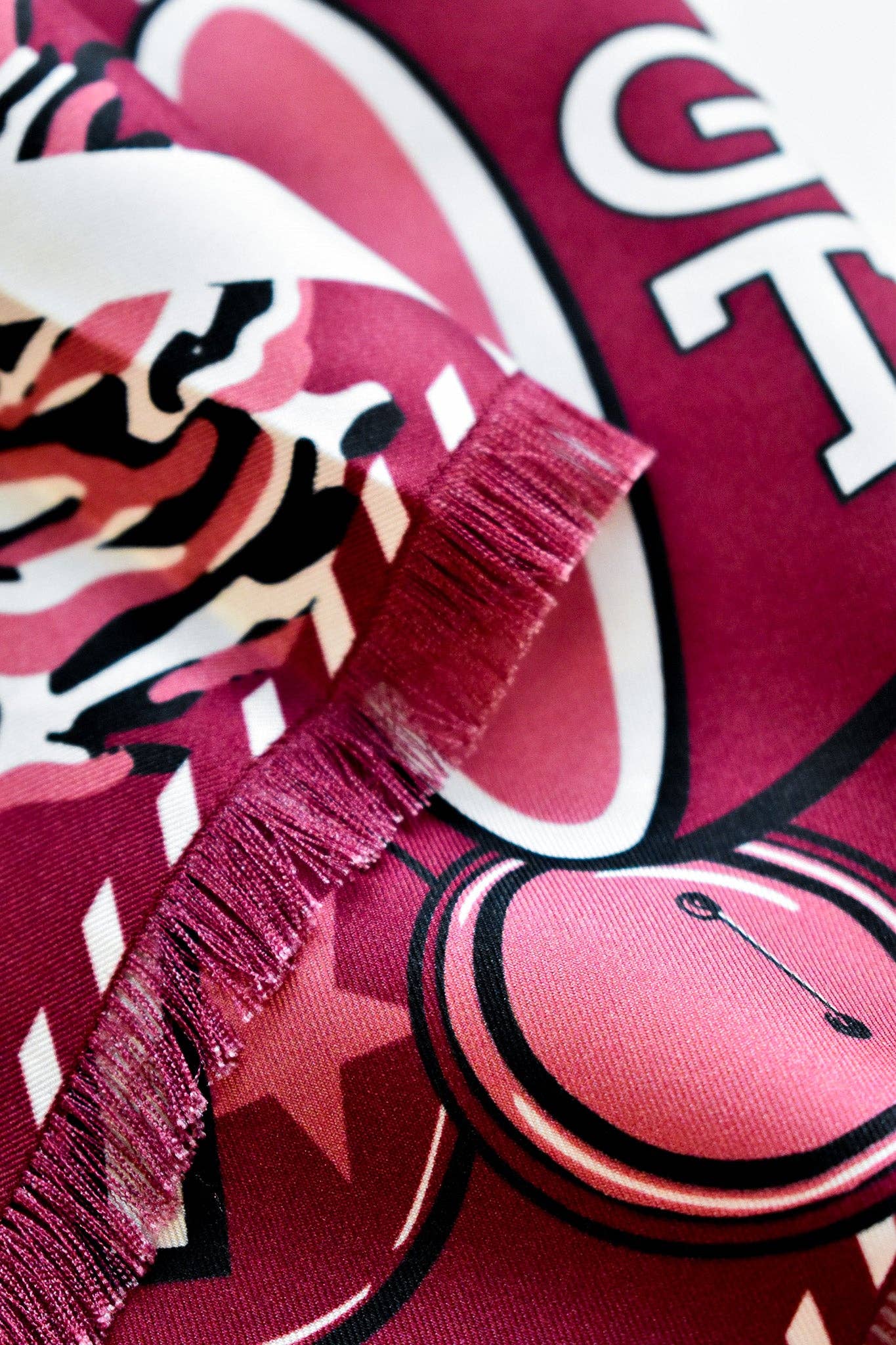 Saturday Silks - Wholesale Scarf - Women's - Maroon Fringed Spirit Scarf™3