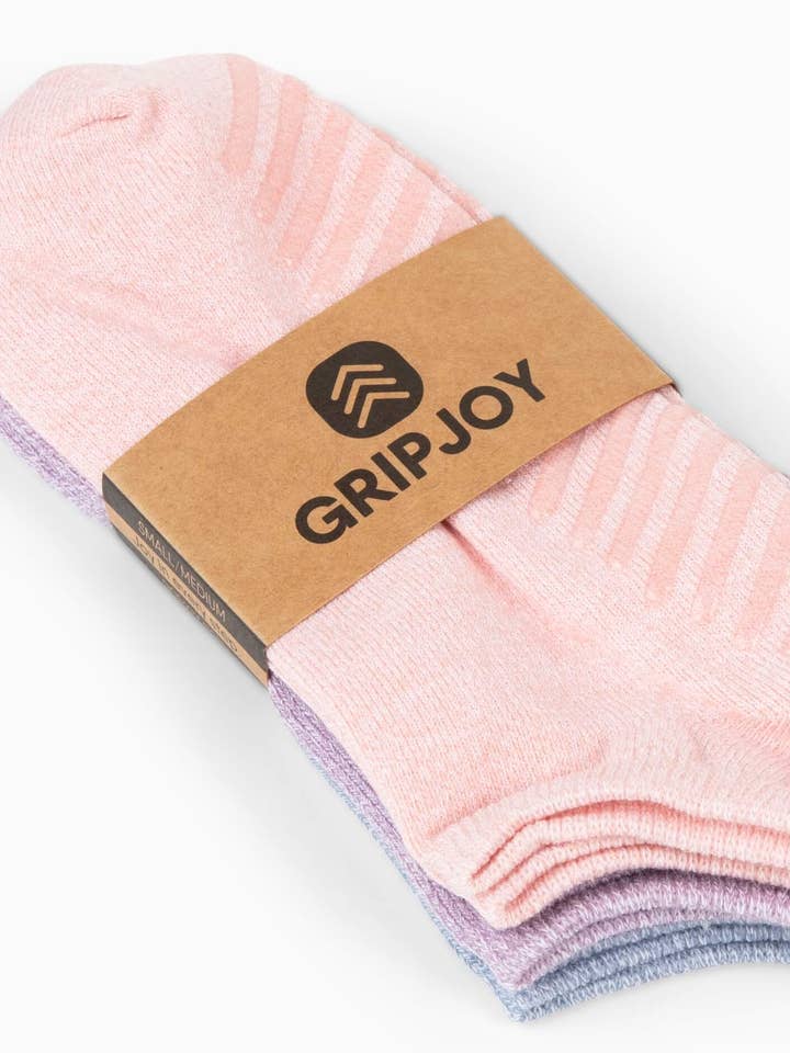 Pink/Purple/Blue Low Cut Non-Slip Socks - 3 pairs and other Purchase Wholesale move active grip socks. Free Returns & Net 60 Terms on Faire trending on Faire.