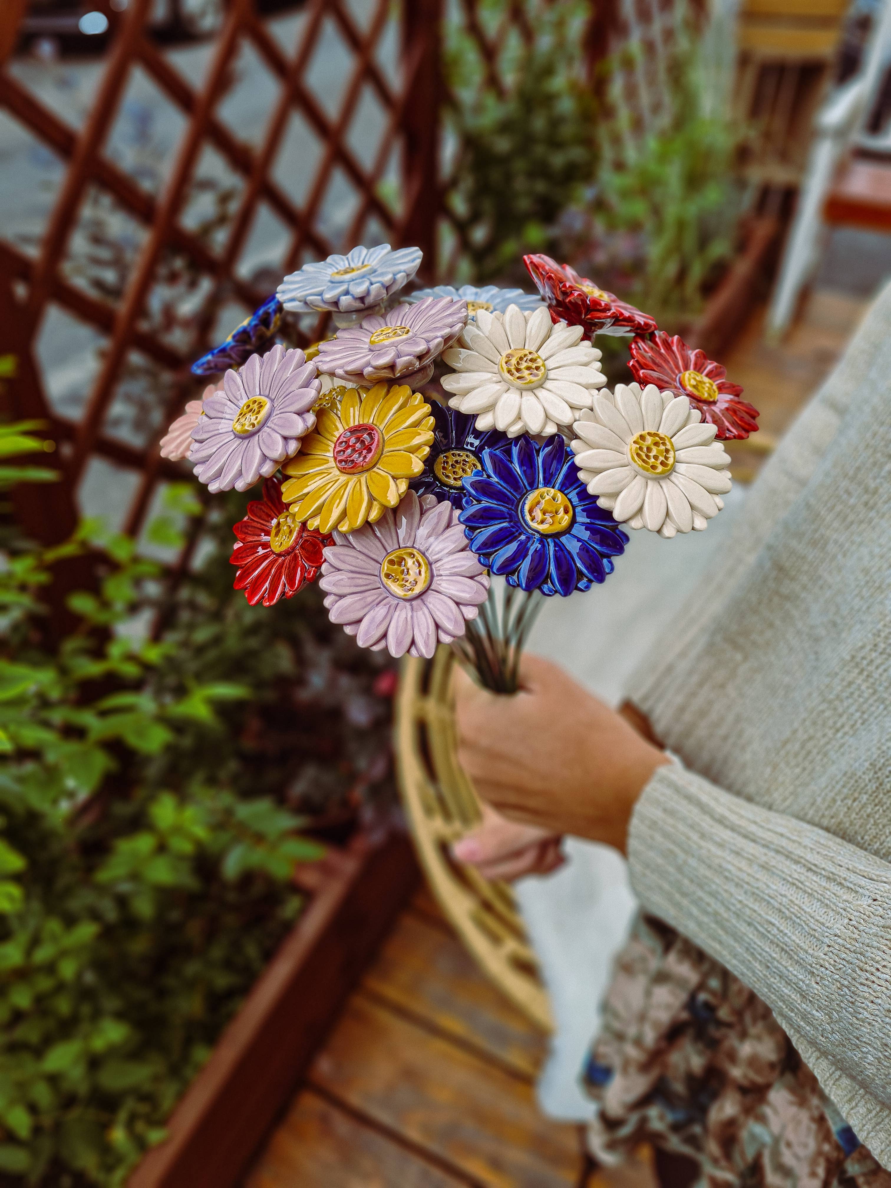 NaturoTheke – wholesale Artificial flowers – Gerbera diameter approx. 5 cm | 39 cm stem48