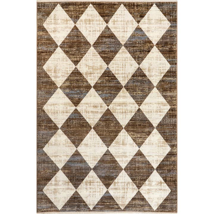 Meline Checkered Fringe Area Rug for wholesale by nuLOOM