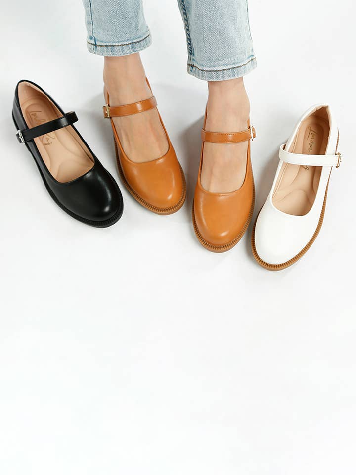 Ejeta Faux Leather Mary Jane Shoes for wholesale by Rag Company
