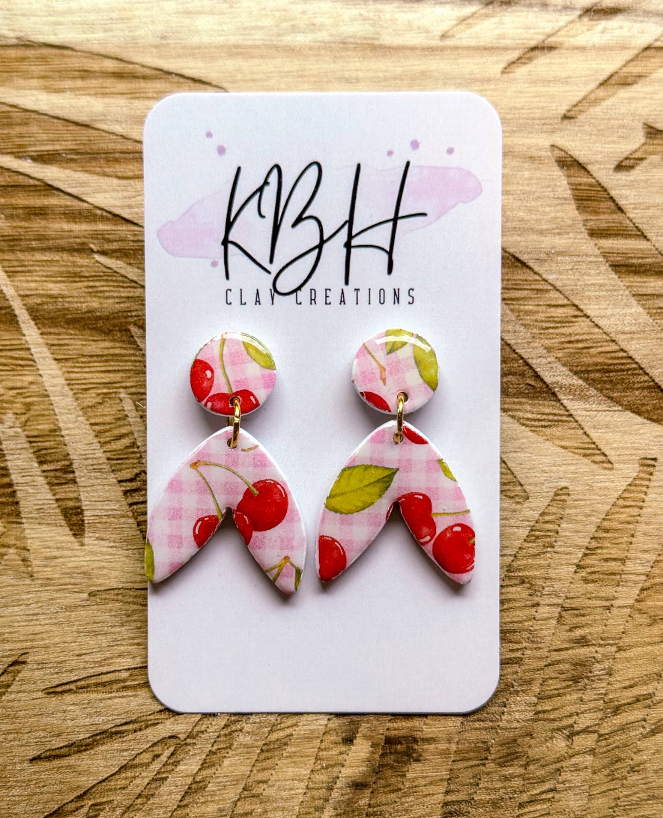 KBH CREATIONS - Wholesale Dangle Earrings - Preppy Cherry Mermaid Tail Dangle Handmade Clay Earrings0