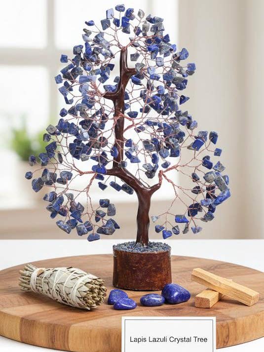 Albero decorativo in pietra lapislazzuli con 300 chips e filo dorato per la vendita all'ingrosso da parte di AmazeU