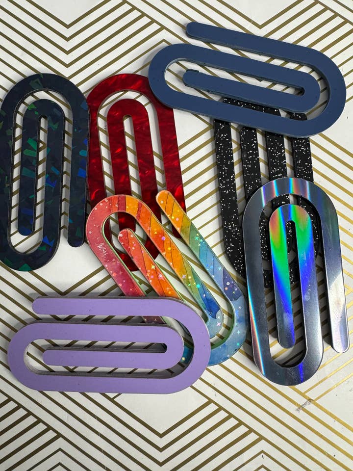 Acrylic jumbo Paperclip Bookmark | Perfect gift for Readers, Teachers and Students a like for wholesale by Schwingline Shop