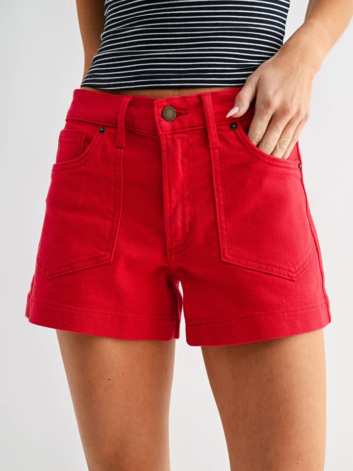 JH688 - ROT - Western Pocket Short für den Großhandel von Just USA Jeans